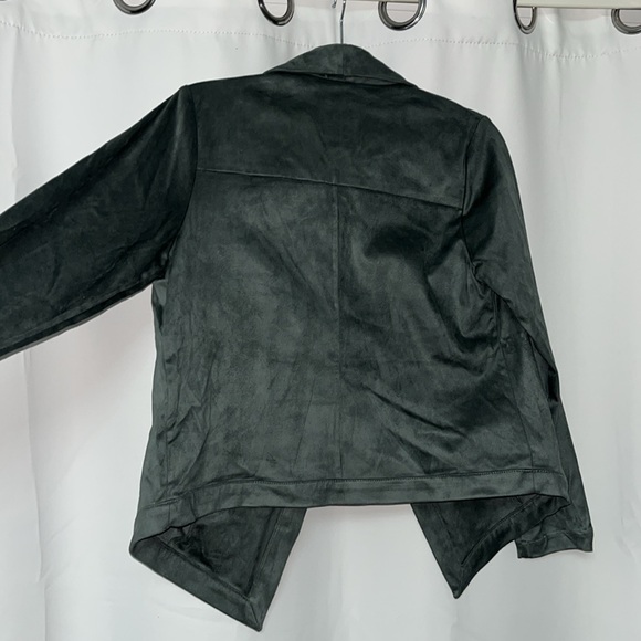 NWT Chaser Faux Suede Long Sleeve Draped Open Front Jacket blazer Gray Size S - Picture 7 of 8